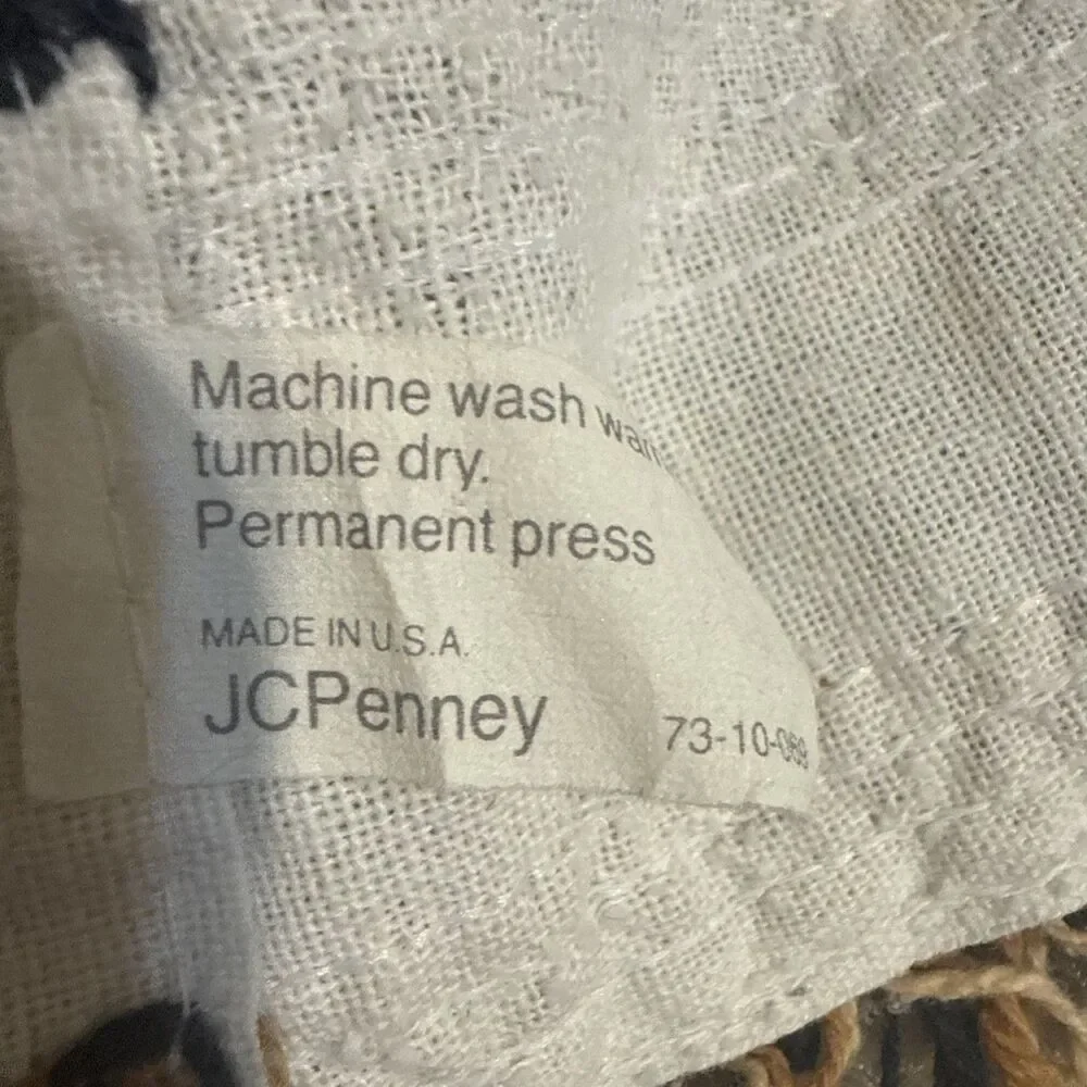 vintage 70’s MCM curtain valance brown JCPenney